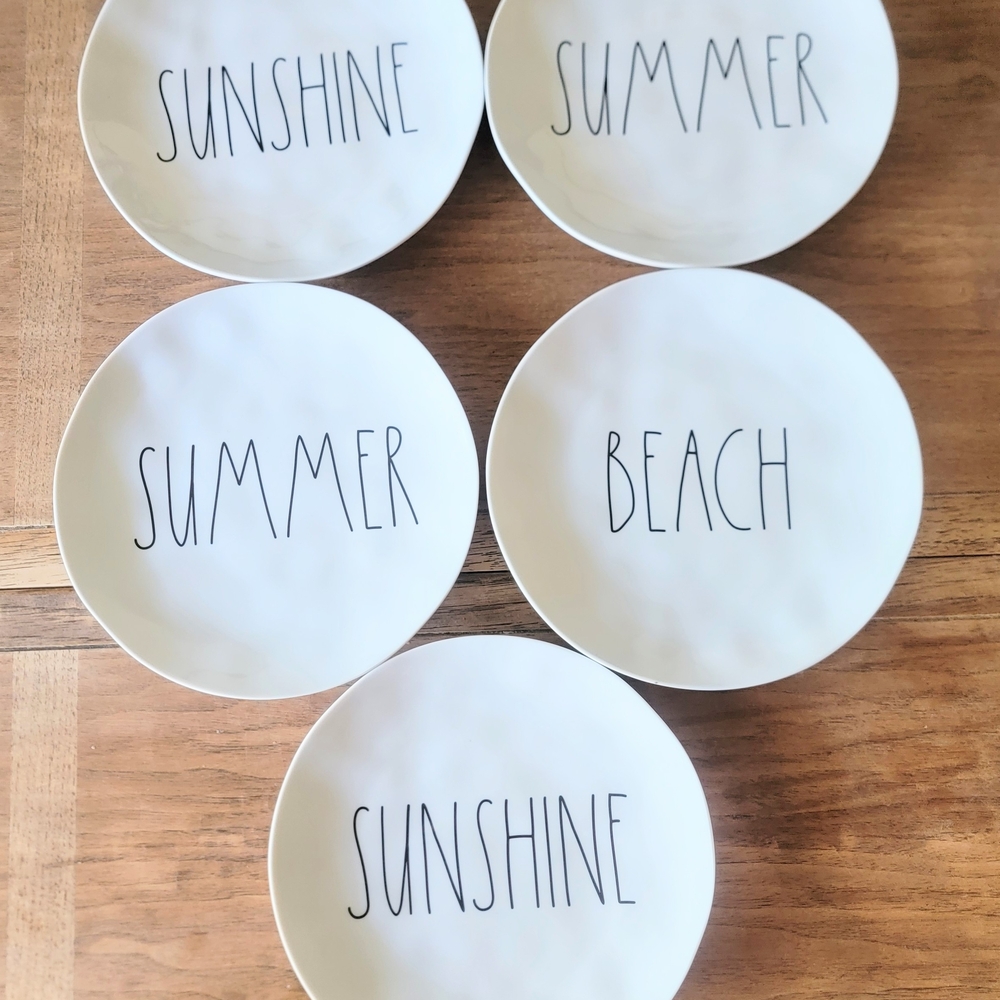 Rae Dunn White Melamine Plates